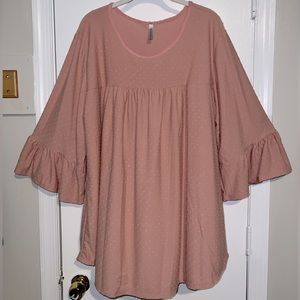 Pink women's swiss dot top